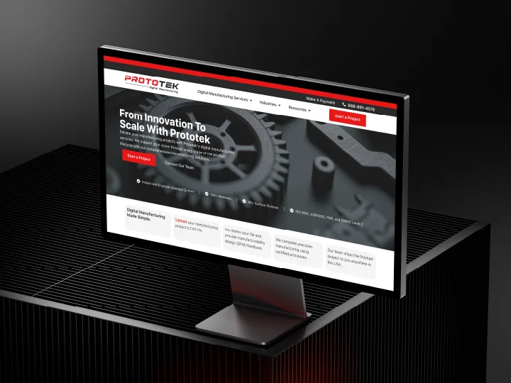 Website Design: Prototek HomePage prototek.com by Madeline Curti
